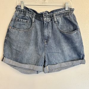 Sanctuary Denim Womens Frolic Paper Bag Mini Denim High-Waist Shorts Size 30